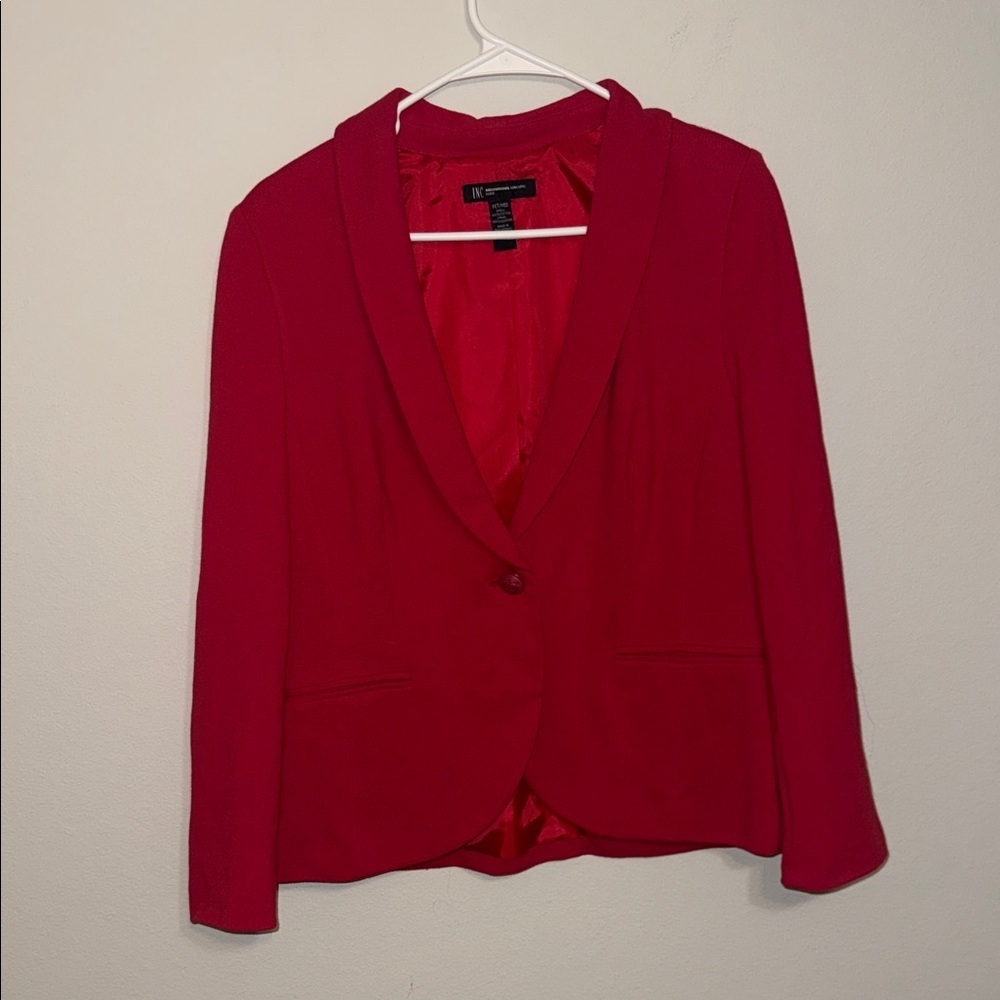 INC International Concepts Vibrant Red Blazer - Petite Medium - B12